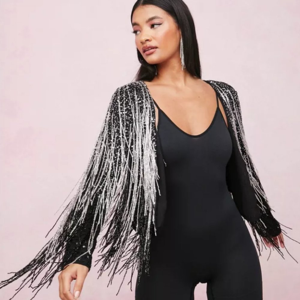 Fringe beaded jacket